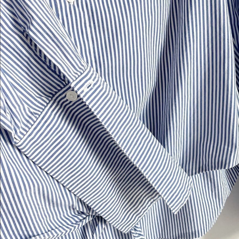 π’Romeo & Juliet Couture Blue White Striped Blouse S - Picture 5 of 8